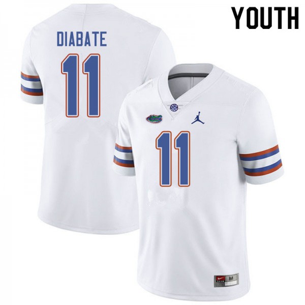 Jordan Brand Youth #11 Mohamoud Diabate Florida Gators College Football Jerseys White